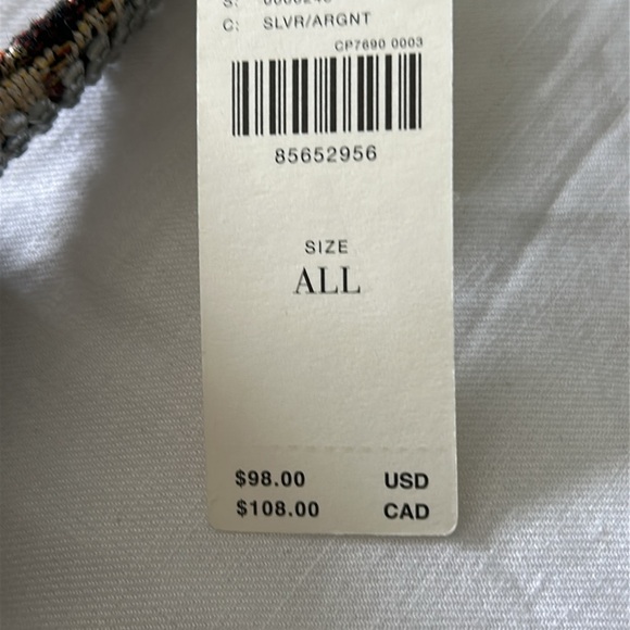 Anthropologie Fiona Beaded bag - rhinestone plaid edition NWT - Picture 7 of 7